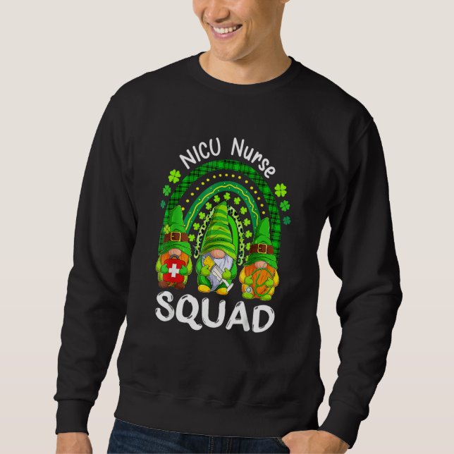 Sudadera Gnomies Rainbow Nicu Nurs Squad St Patricks Day O (Anverso)
