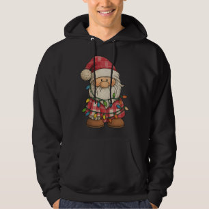 Sudadera Gnomo de Santa a Cuadros Lindo con Luces de Navida