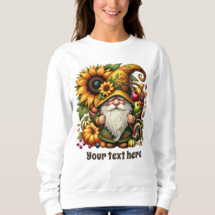 Sudadera gnomo estacional de otoño lindo agregar texto