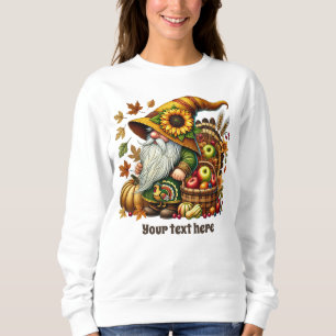 Sudadera gnomo estacional de otoño lindo agregar texto