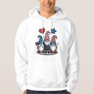 Sudadera Gnomo Patriótico Diseño de Vector de Grabado Vinta