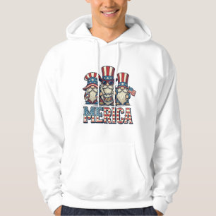 Sudadera Gnomo Patriótico Merica Diseño Vector Vintage_1