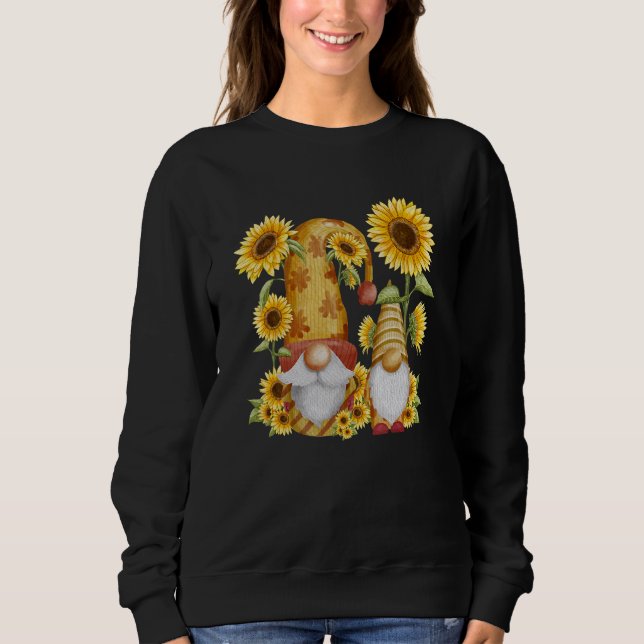 Sudadera Gnomo Único De Girasol Para Mujeres E Hippies Cuid (Anverso)