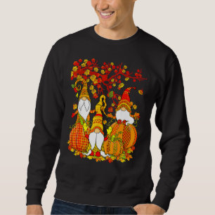 Sudadera Gnomos de estampado de calabaza de leopardo a cuad