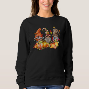 Sudadera Gnomos de estampado de calabaza de leopardo a cuad