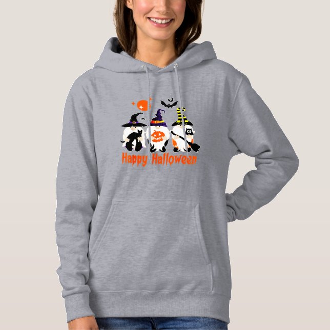 Sudadera Gnomos de Halloween Lindos Calabacines de Otoño (Anverso)