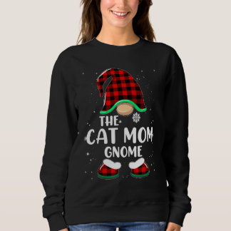 Sudadera Gnomos de Mamá de Gato Cuadros Búfalo Familia Comb