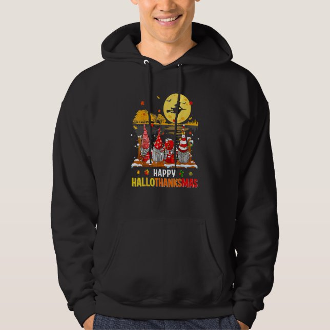 Sudadera Gnomos Feliz Hallothanksmas Halloween Día de Acció (Anverso)