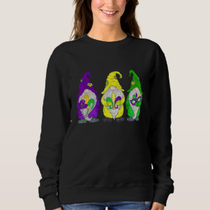 Sudadera Gnomos Jester Cuentas y Máscara Mardi Gras Gnomos
