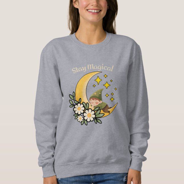 Sudadera Gnomos Mágicos en Luna Creciente (Anverso)