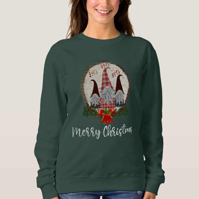 Sudadera Gnomos Navideños Alegres, Rústicos, Modernos (Anverso)