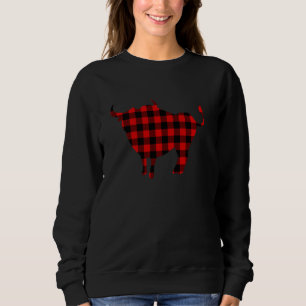 Sudadera Gnu Red Buffalo Plaid Wildebeest Mating Family P