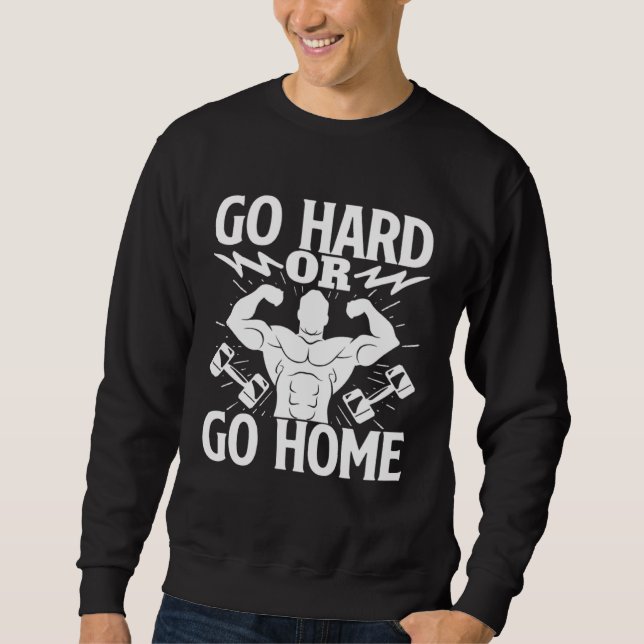 Sudadera Go Hard or Go Home Gym Gorilla Ape Weight Lifting  (Anverso)