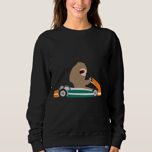 Sudadera Go Kart Sloth Carreras Car Sloth (Anverso)