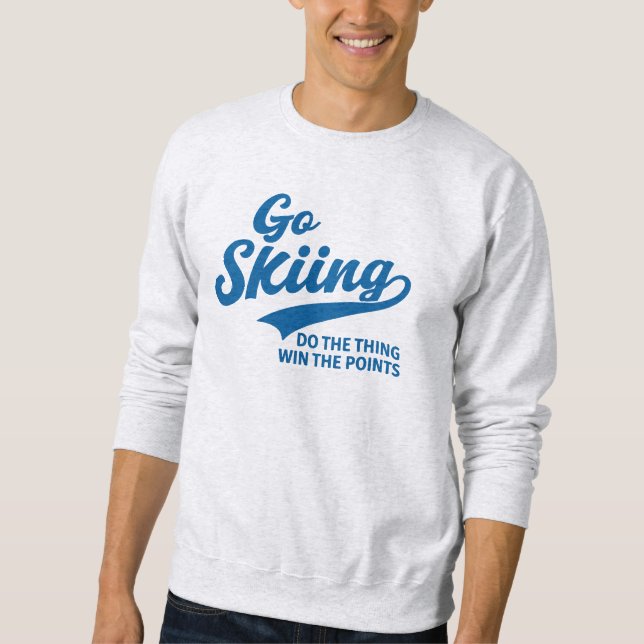 Sudadera Go Skiing – Minimal Winter Sports Typography Desig (Anverso)