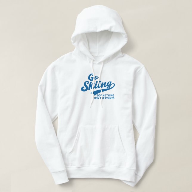 Sudadera Go Skiing – Minimal Winter Sports Typography Desig (Diseño del anverso)