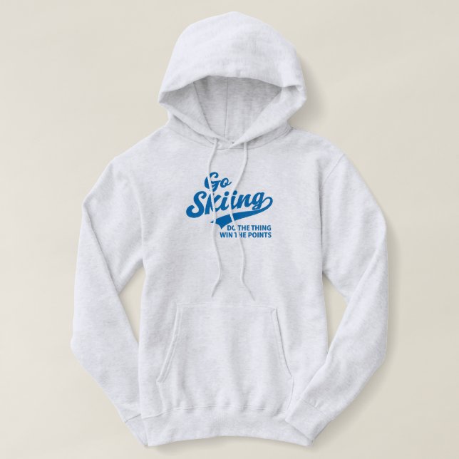 Sudadera Go Skiing – Minimal Winter Sports Typography Desig (Diseño del anverso)