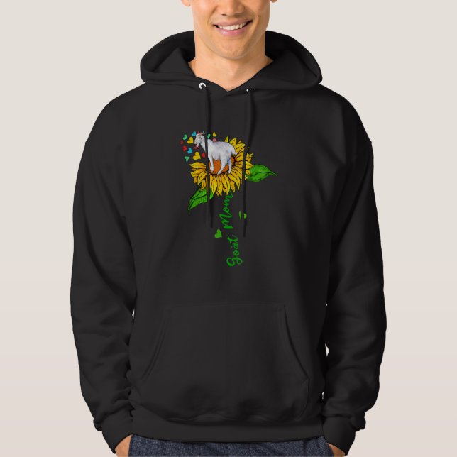 Sudadera Goat Mom Cute Farm Animals On Sunflower Farmer Mot (Anverso)