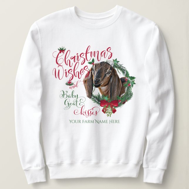 Sudadera GOAT | Navidades Desean Beber De Cabra Besa Nubia (Anverso del diseño)