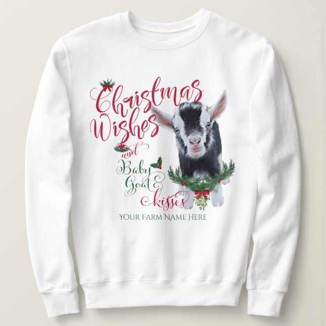 Sudadera GOAT | Navidades Desean Bebés De Cabra Bebé Nigeri (Anverso del diseño)