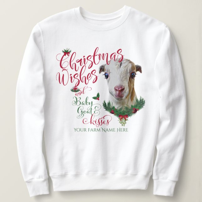 Sudadera GOAT | Navidades Desean Bebés De Cabra LaMancha (Anverso del diseño)