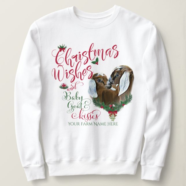 Sudadera GOAT | Navidades Desean Bebés De Cabra Nubia 2 (Anverso del diseño)