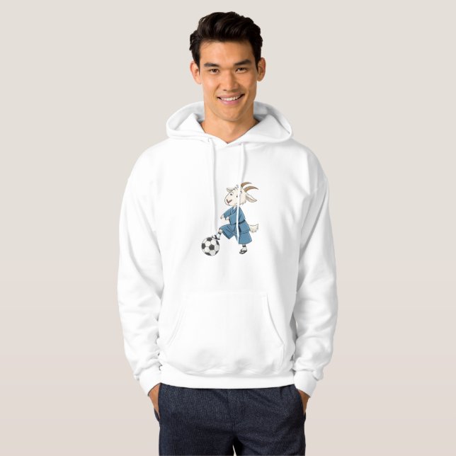 Sudadera Goat playing soccer in karate kimono (Anverso completo)