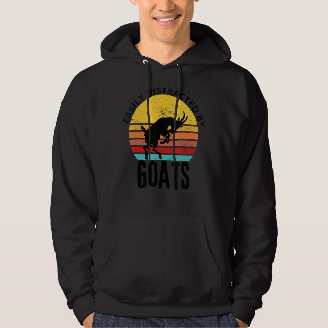 Sudadera Goat Quote Easily Distracted By Goats Cute Goat (Anverso)