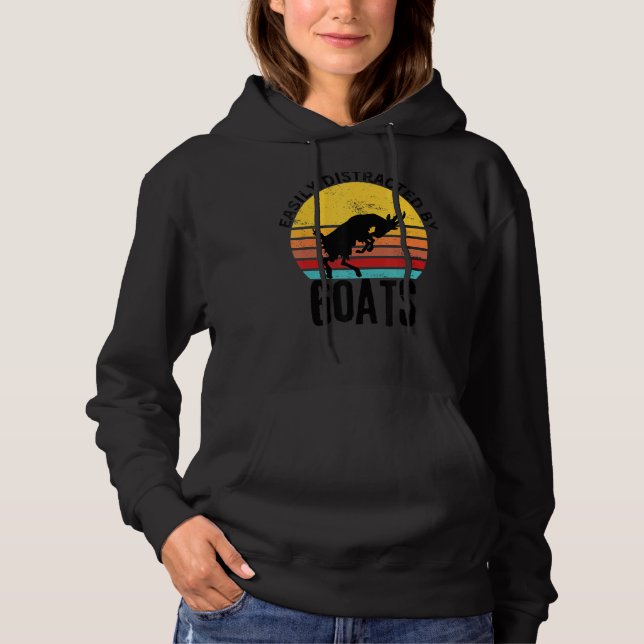 Sudadera Goat Quote Easily Distracted By Goats Cute Goat (Anverso)