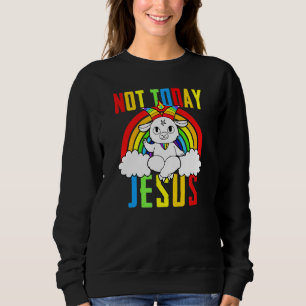 Sudadera Goat Satanic No Today Jesus Rainbow Satanism