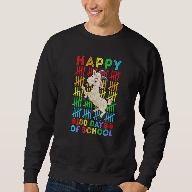Sudadera Goat Teacher Student Happy 100 Days of School (Anverso)