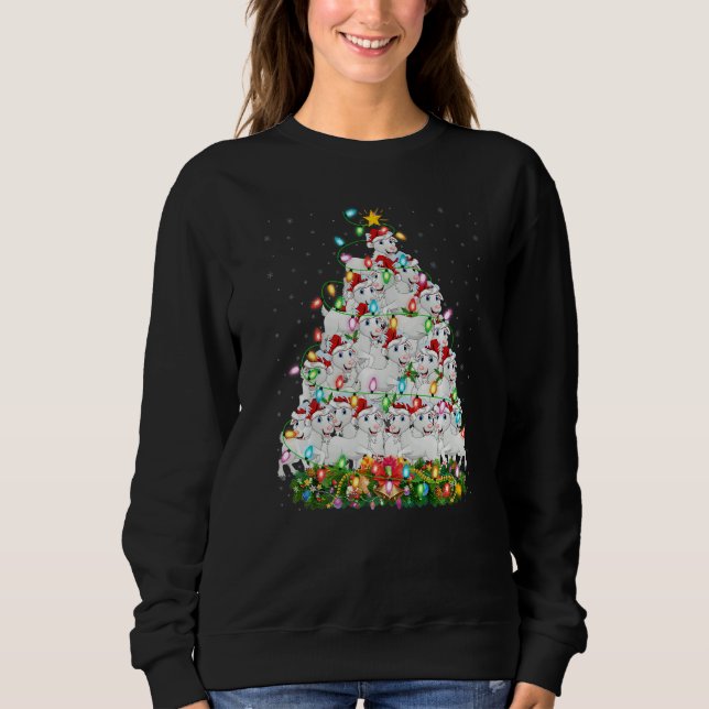 Sudadera Goat  Xmas Lights Santa Goat Christmas Tree (Anverso)