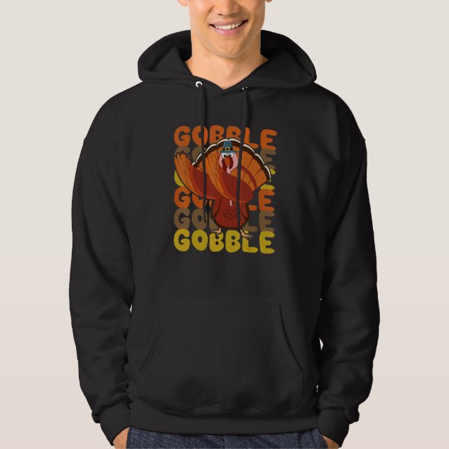 Sudadera Gobble Dabbing Turkey Thanksgiving Day Pilgrim Boy (Anverso)