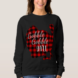 Sudadera Gobble lindo yall te vas a cazar rojo Thanksgivi