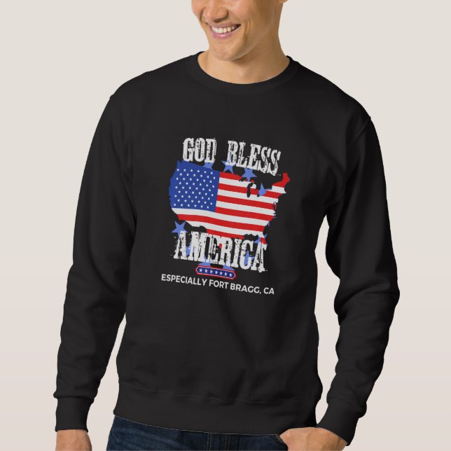 Sudadera God Bless America Especially Fort Bragg CA US Stat (Anverso)