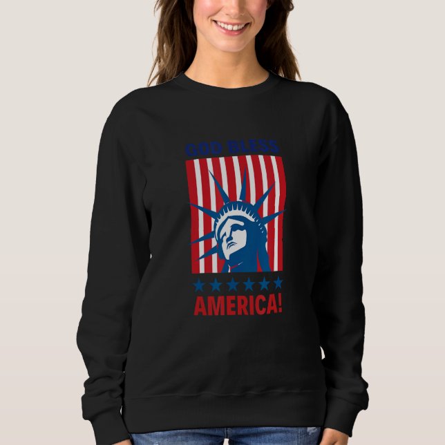 Sudadera God Bless America Happy 4th of July Patriotic USA  (Anverso)