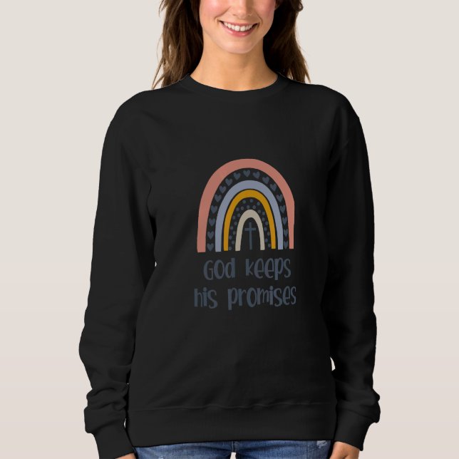 Sudadera God keeps his promises God Rainbow Christian Rainb (Anverso)