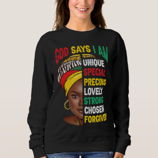 Sudadera God Says I Am Bible Melanin Girl Black History Mon