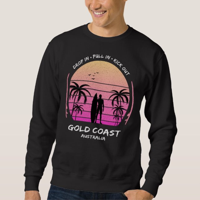 Sudadera Gold Coast Australia Palms Drop Pull Kick Surfing  (Anverso)