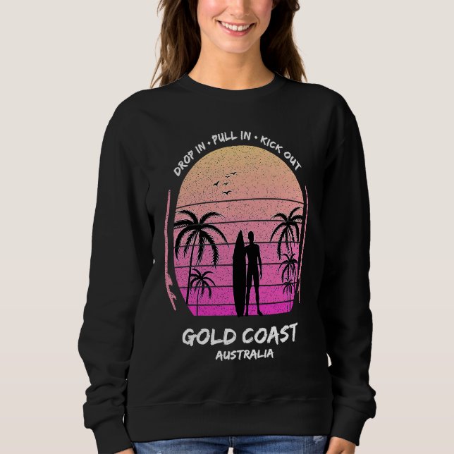 Sudadera Gold Coast Australia Palms Drop Pull Kick Surfing  (Anverso)