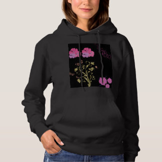 Sudadera Gold Pink Hibiscus Floral Swirls
