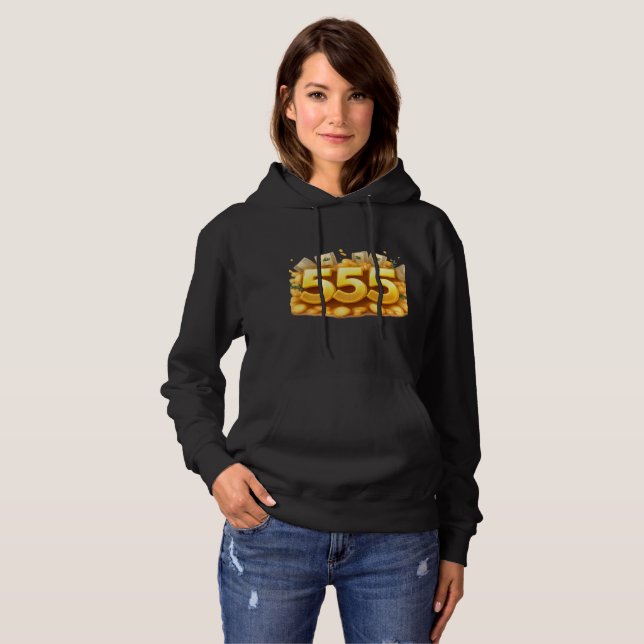 Sudadera Golden 555 Hoodie – Spiritual & Stylish Black Hood (Anverso completo)