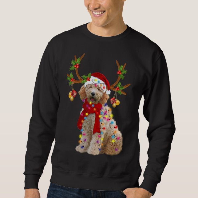 Sudadera Golden Doodle Gorgeous Reindes Christmas Tree Lig (Anverso)