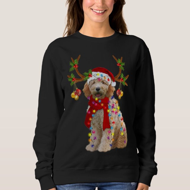 Sudadera Golden Doodle Gorgeous Reindes Christmas Tree Lig (Anverso)