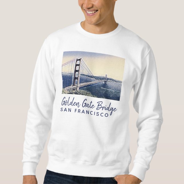 Sudadera Golden Gate Bridge San Francisco Watercolor Art (Anverso)