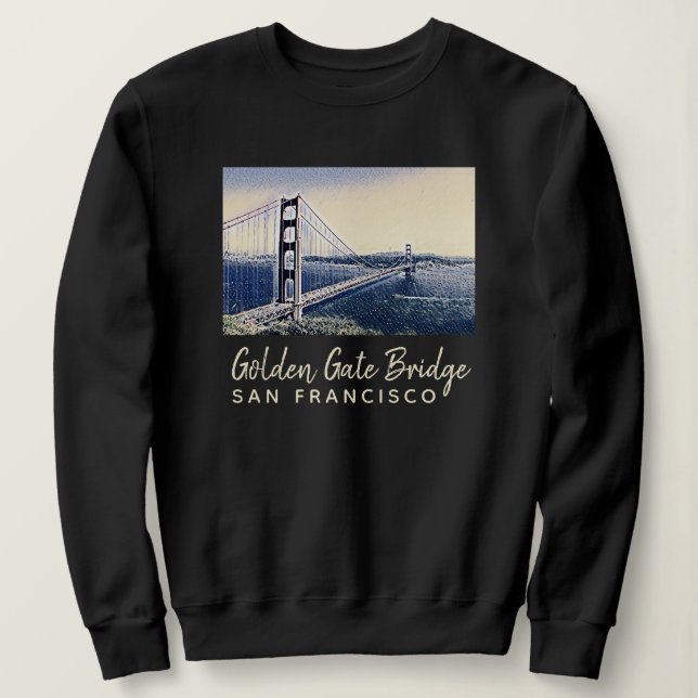 Sudadera Golden Gate Bridge San Francisco Watercolor Art (Anverso del diseño)