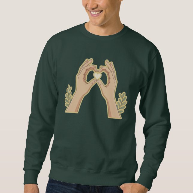 Sudadera Golden Hands Heart – Cute Family-Friendly Cartoon  (Anverso)