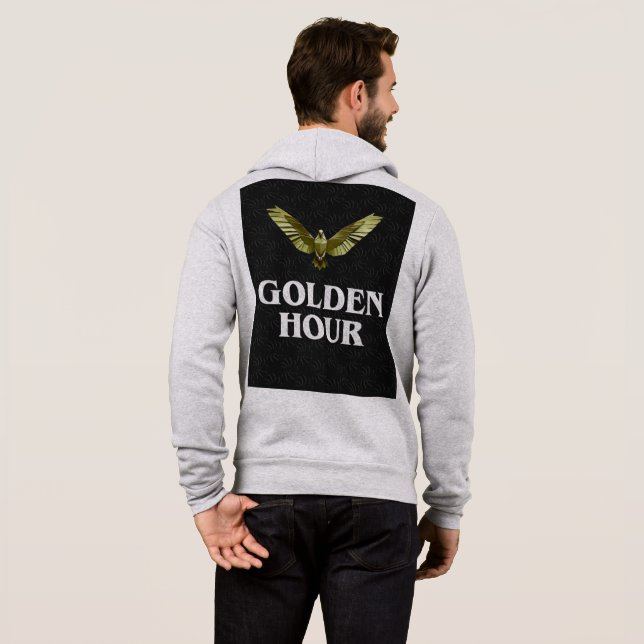 Sudadera Golden Hour Motivational Text Minimalist Black  (Reverso completo)