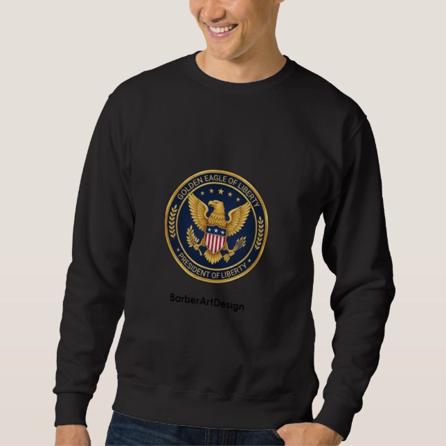 Sudadera Golden Liberty Eagle - Premium Patriotic Barber Sw (Anverso)