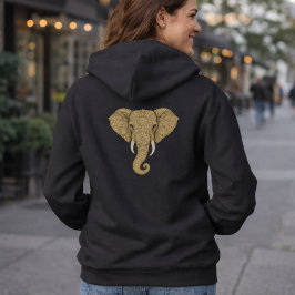 Sudadera Golden Mandala Elephant - Boho Graphic Art Print
